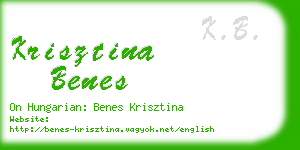 krisztina benes business card